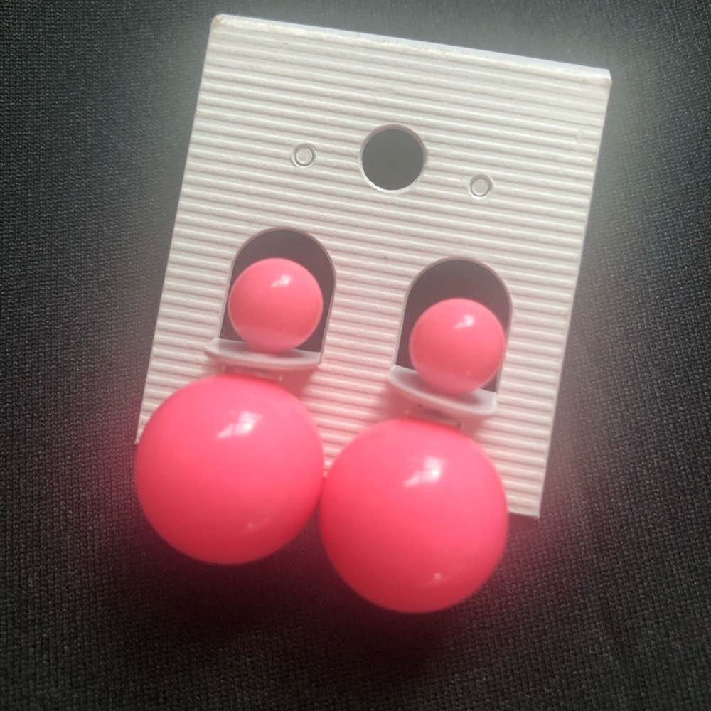 Light pink globe jacket earrings